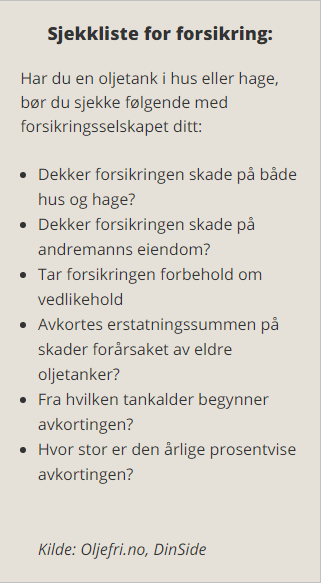 Sjekkliste forsikring